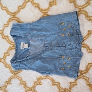 Vintage Denim Daisy Vest